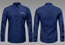 Load image into Gallery viewer, Men&#39;s Navy Blue Business Style Button-Up Shirt