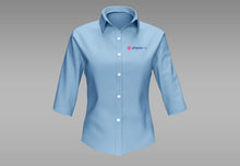 Load image into Gallery viewer, Women&#39;s Light Blue Business Style Button-Up Shirt